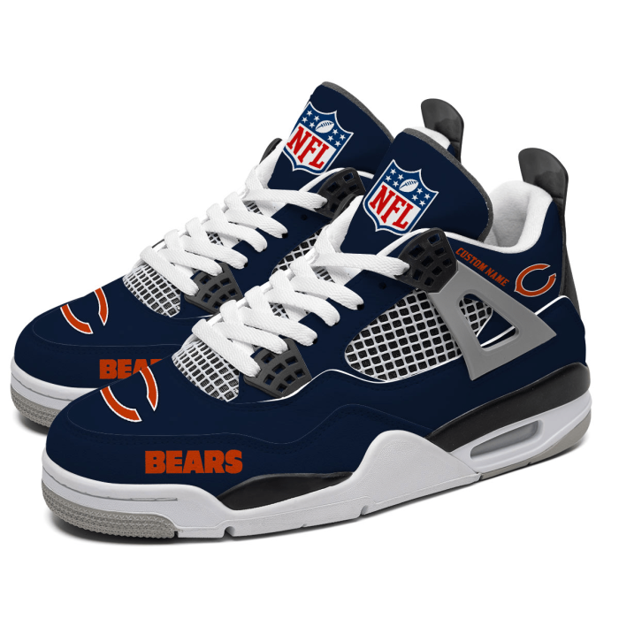 Chicago Bears NFL Custom Name Jordan 4 Shoes Personalized Sneaker For Fan J4048