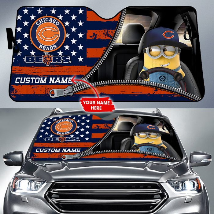 Chicago Bears NFL Football Team Car Sun Shade Minions CSS0420