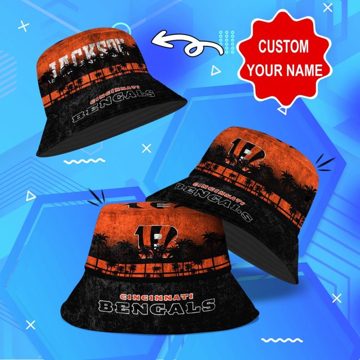 Cincinnati Bengals NFL Bucket Hat Personalized SBH256