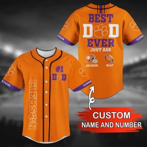 Clemson Tigers NCAA Personalized Baseball Jersey BJ1087