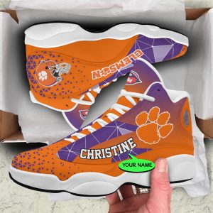 Clemson Tigers NCAA Shoes Jordan JD13 Shoes Triangle Personalized JD130927