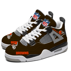 Cleveland Browns NFL Custom Name Jordan 4 Shoes Personalized Sneaker For Fan J4037