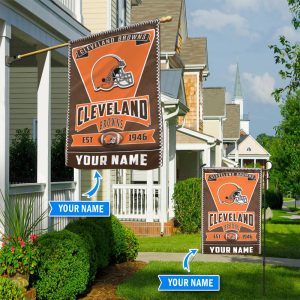 Cleveland Browns NFL Personalized Flag House and Garden HGF037