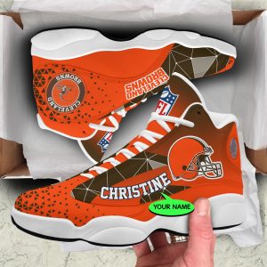 Cleveland Browns NFL Shoes Jordan JD13 Shoes Triangle Personalized JD130936