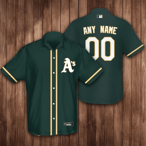 Custom Oakland Athletics Baseball 3D Hawaiian Shirt - Green BHS002