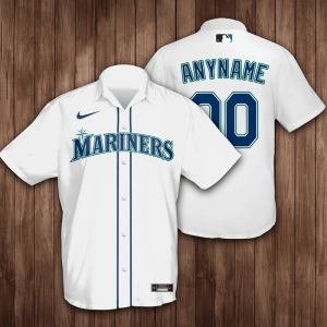 Custom Seattle Mariners Baseball 3D Hawaiian Shirt - White BHS018
