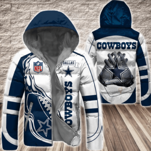 Dallas Cowboys NFL 3D Custom Name Down Filled Coat DFC047