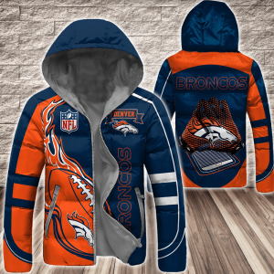 Denver Broncos NFL 3D Custom Name Down Filled Coat DFC050