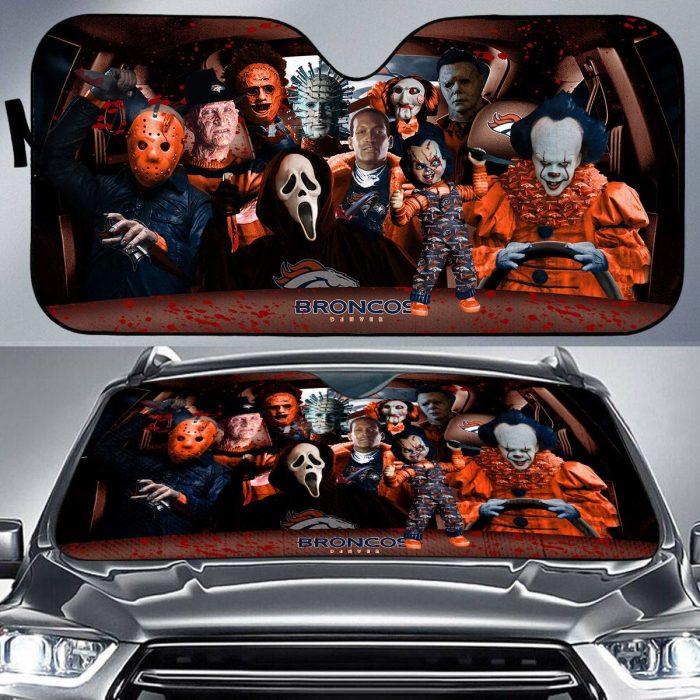 Denver Broncos NFL Halloween Car Sun Shade CSS0668