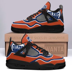 Edmonton Oilers Jordan 4 Sneakers Custom Shoes Personalized Shoes For Fans JD067
