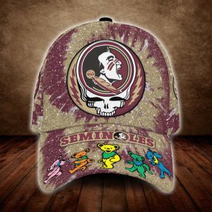 Florida State Seminoles Grateful Dead Band 3D Baseball Cap - Purple CGI283