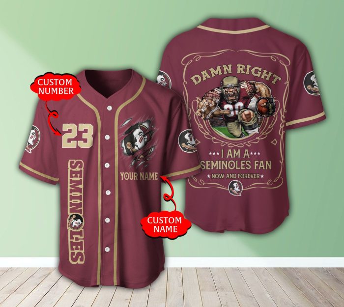 Florida State Seminoles NCAA 3D Personalized Baseball Jersey BJ1672