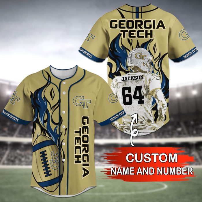 Georgia Tech Yellow Jackets NCAA Baseball Jersey Personalized 2023 BJ2296