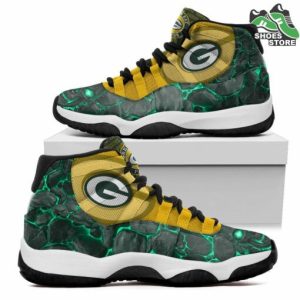 Green Bay Packers 3D NFL Air Jordan 11 Sneaker JD110285