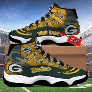 Green Bay Packers 3D Personalized NFL Air Jordan 11 Sneaker JD110459