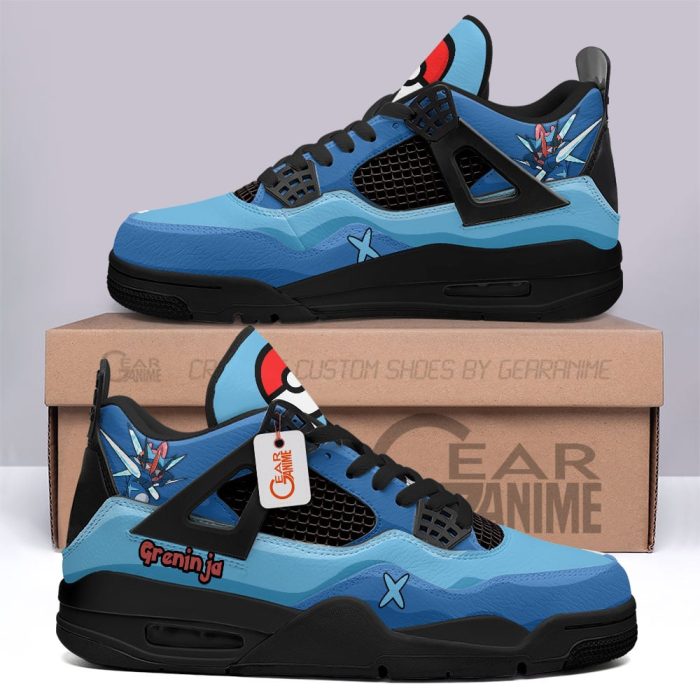 Greninja Anime Jordan 4 Sneakers Custom Personalized Shoes JD348