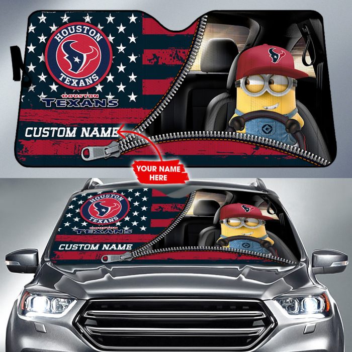 Houston Texans NFL Football Team Car Sun Shade Minions CSS0664