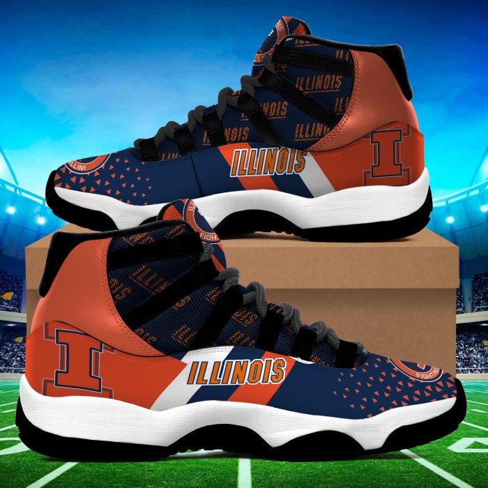 Illinois Fighting Illini 3D NCAA Air Jordan 11 Sneaker JD110355