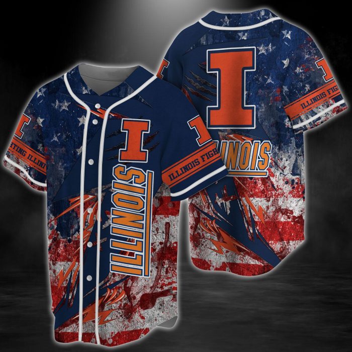 Illinois Fighting Illini NCAA Baseball Jersey BJ2108