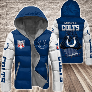 Indianapolis Colts NFL 3D Custom Name Down Filled Coat DFC015