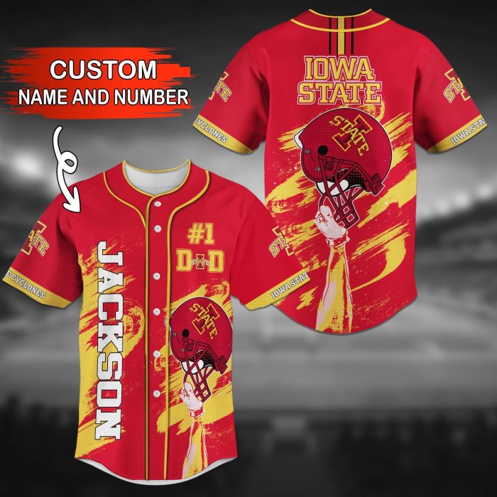 Iowa State Cyclones NCAA Personalized Baseball Jersey BJ2547