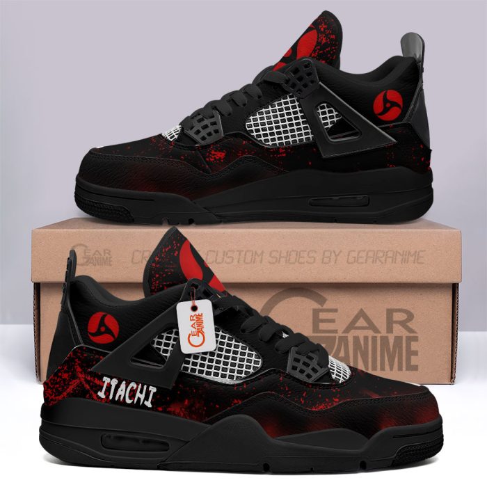 Itachi Uchiha Mangekyo Sharingan Jordan 4 Sneakers Anime Personalized Shoes JD434