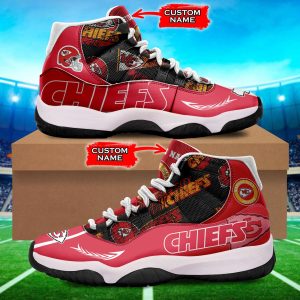 Kansas City Chiefs 3D NFL Air Jordan 11 Sneaker JD110296