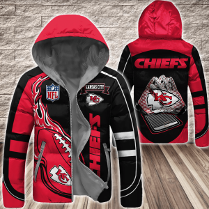 Kansas City Chiefs NFL 3D Custom Name Down Filled Coat DFC058