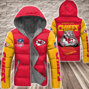 Kansas City Chiefs NFL 3D Custom Name Down Filled Coat DFC068