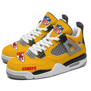 Kansas City Chiefs NFL Custom Name Jordan 4 Shoes Personalized Sneaker For Fan J4061