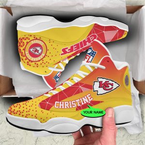 Kansas City Chiefs NFL Shoes Jordan JD13 Shoes Triangle Personalized JD130864
