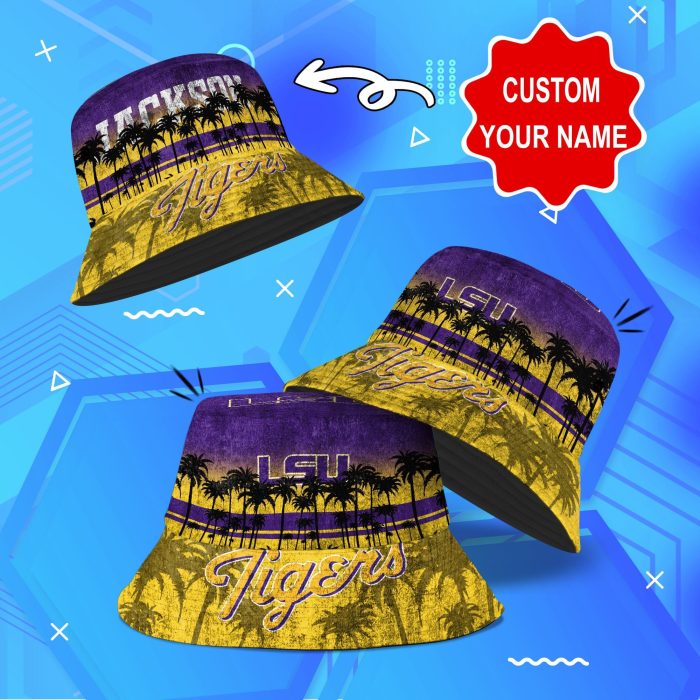 LSU TIGERS NCAA Bucket Hat Personalized SBH269