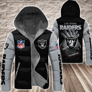Las Vegas Raiders NFL 3D Custom Name Down Filled Coat DFC059