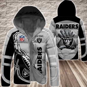 Las Vegas Raiders NFL 3D Custom Name Down Filled Coat DFC080