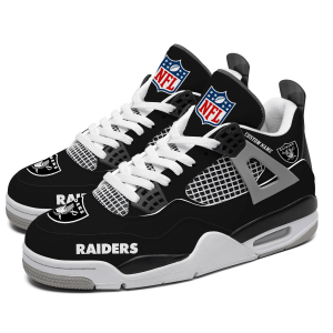 Las Vegas Raiders NFL Custom Name Jordan 4 Shoes Personalized Sneaker For Fan J4055