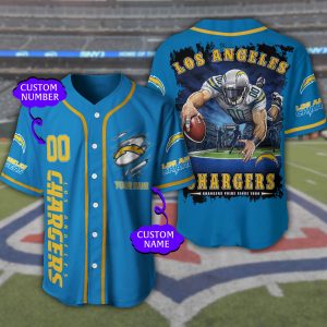 Los Angeles Chargers 3D NFL Personalized Baseball Jersey BJ2011