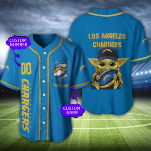 Los Angeles Chargers NFL 3D Personalized Baseball Jersey BJ1950