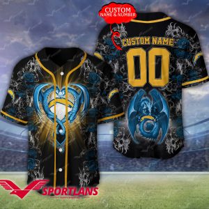 Los Angeles Chargers NFL 3D Personalized Baseball Jersey BJ1982
