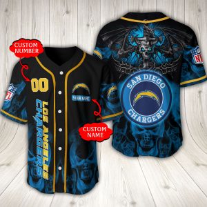 Los Angeles Chargers NFL Baseball Jersey Custom Name And Number BJ2038