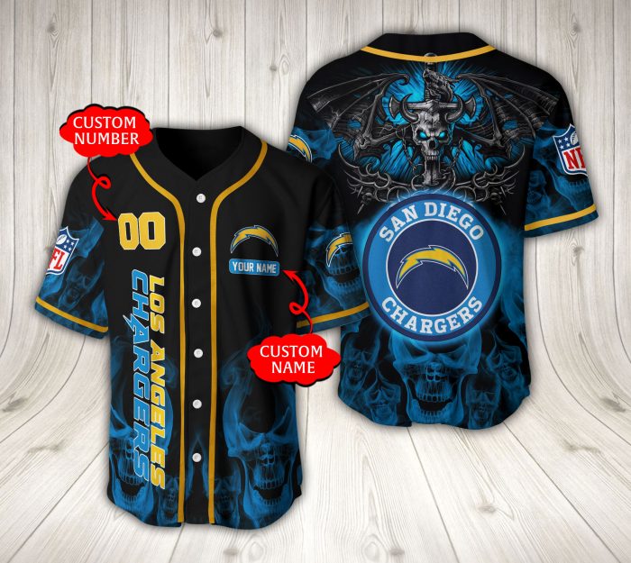 Los Angeles Chargers NFL Baseball Jersey Custom Name And Number BJ2038