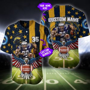 Los Angeles Chargers NFL Baseball Jersey Custom Name And Number BJ2052
