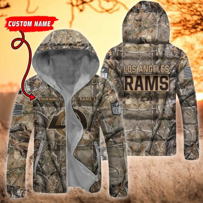 Los Angeles Rams NFL 3D Custom Name Down Filled Coat DFC070