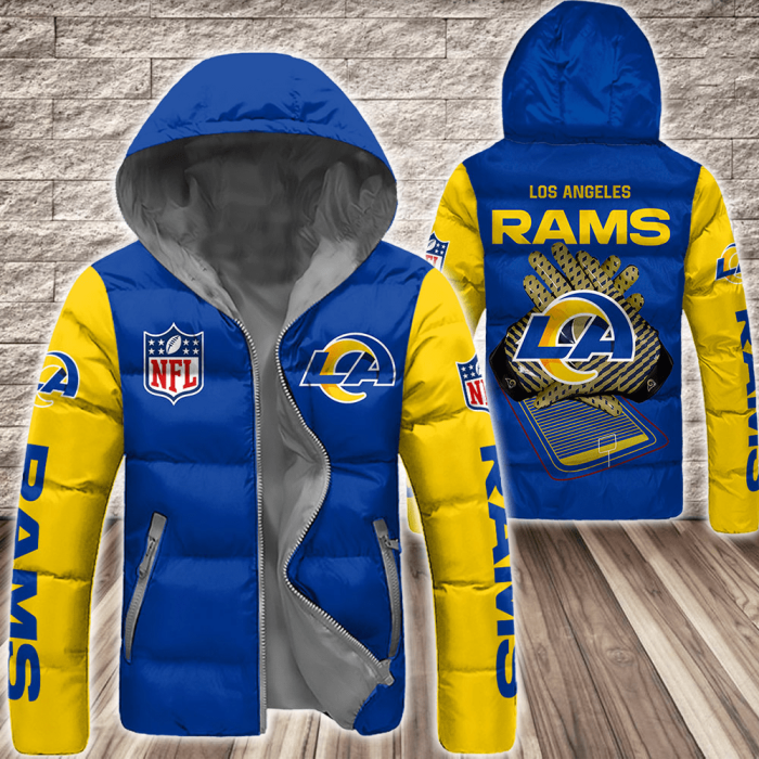 Los Angeles Rams NFL 3D Custom Name Down Filled Coat DFC072