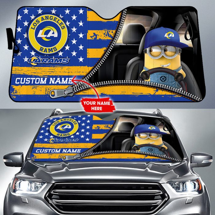 Los Angeles Rams NFL Football Team Car Sun Shade Minions CSS0731