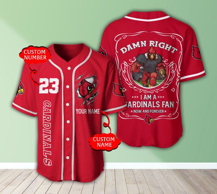 Louisville Cardinals NCAA 3D Personalized Baseball Jersey BJ1671