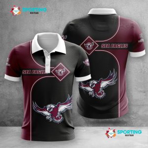 Manly Warringah Sea Eagles Polo Shirt Golf Shirt 3D PLS2041