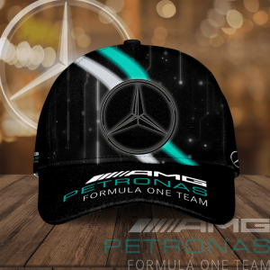 Mercedes AMG Petronas F1 Team Black Logo Racing Classic Baseball Cap - Black CGI2185