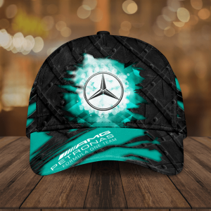 Mercedes AMG Petronas F1 Team Classic Trellis Baseball Cap - Black Turquoise CGI2146