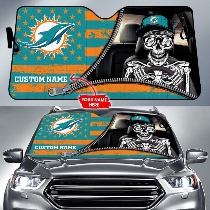 Miami Dolphins NFL Football Team Car Sun Shade CSS0385