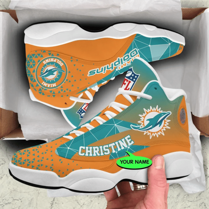 Miami Dolphins NFL Jordan 13 Shoes Custom Name Sneakers JD130978